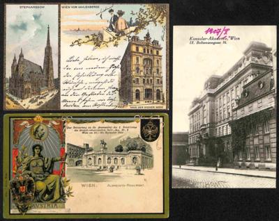 Poststück - Partie AK Wien u.a. Boltzmanngasse - Briefmarken und Ansichtskarten