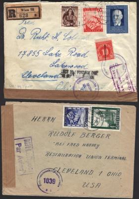 Poststück - Partie frühe Nachkriegsbelege Österreich ab 1945 dabei Postbeanstandungen wegen entfernter Marken, - Briefmarken und Ansichtskarten