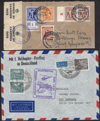 Poststück - Partie Poststücke meist D. Nachkriegsbes. mit Reko, - Briefmarken und Ansichtskarten