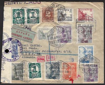 Poststück - Spanien 1941/43 11 Flugpostbriefe - Stamps and postcards