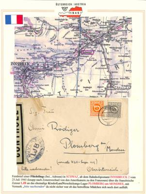 Poststück - Tirol 25.7.1945 Bedarfsbrief - Stamps and postcards