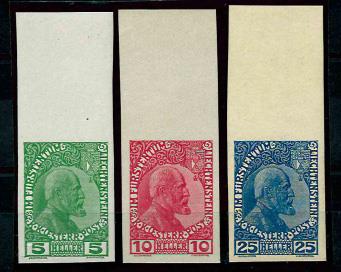 **/(*) - Liechtenstein Nr. 1 y U/3 ya U, ungezähnt - Briefmarken