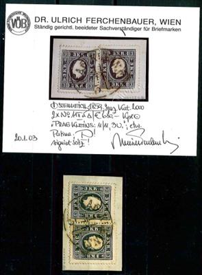 Briefstück - Österreich Nr. 11 II schwarz (2) auf Briefstück mit komplettem gestempelt von Prag-Kleinseite, - Francobolli
