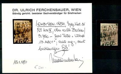 gestempelt - Lombardei-Venetien Nr. 4 M III waagrechter Balken oben - Stamps