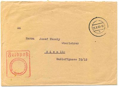Poststück - D. Feldpost WK II, - Briefmarken