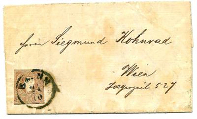 Poststück - Österr. Nr. 14 II bzw. 15 II mit abgeschnittener Zhngn., - Briefmarken