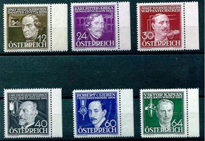 ** - Österreich Nr. 632/37 (Erfinder), - Briefmarken