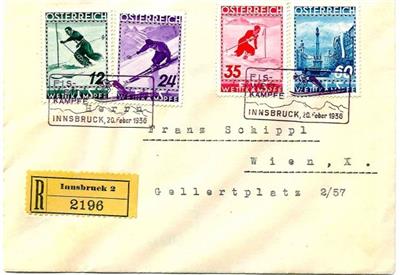 Poststück - 1936/47 FIS II auf Recobrief, - Francobolli