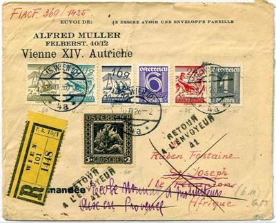 Poststück - Österr. 1926 u. 1935 - 2 Rekobrfe. nach - Briefmarken