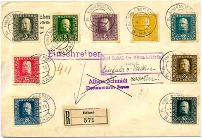 Poststück - Österr. Flug Nr. 225X/27X + Nebenfrank auch Flugbrief Wien-Lemberg 7. V.18, - Briefmarken