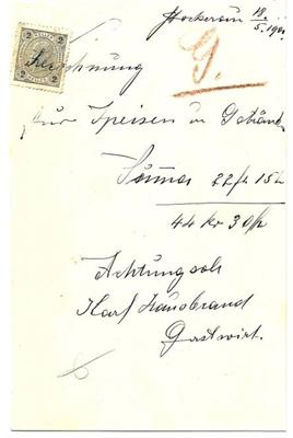Poststück - Österr. Nr.70 (2 Heller) auf Rechnung vom 18.5.1900, - Stamps