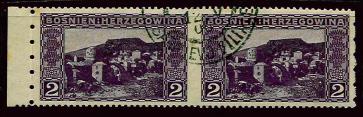 gestempelt - Bosnien Nr. 30 waagr. Paar, - Briefmarken
