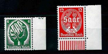 ** - D.Reich Nr. 544/45 (Saarabstimmung), - Stamps