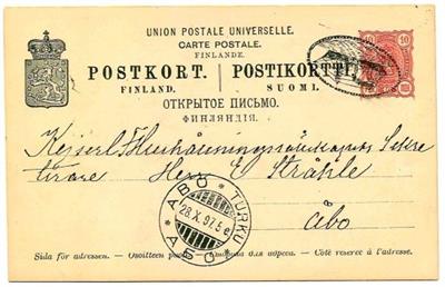 Poststück - Finnland 1897 - ovaler Schiffspoststempel - Briefmarken