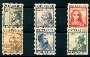 ** - Österreich Nr. 591/96 (Baumeister), - Briefmarken