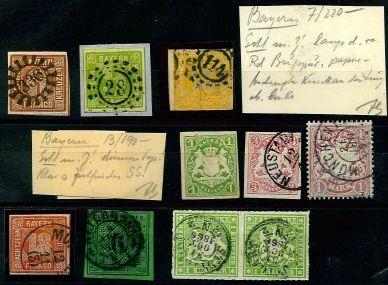 gestempelt/Briefstück - Bayern Nr. 4 II mit Mühlradstpl. "336", - Známky