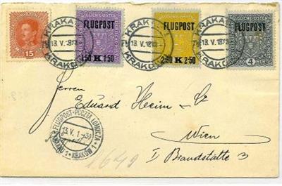 Österr. Flug Nr. 225x/27x a. Satzbrief - Briefmarken