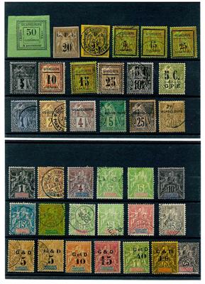 gestempelt/* - Partie Guadeloupe ca. 1884/1903, - Briefmarken