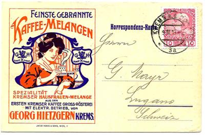 Österr. 1907 - seltener Werbebrief der Firma Zacherl mit Reklamefeldvordruck zum Einkleben der Briefmarke, - Francobolli