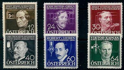 ** - Österreich Nr. 632/37 (Erfinder), - Briefmarken