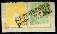 Briefstück - Österreich Nr. 10 II a gelb + 12 b bläulichgrün, - Známky