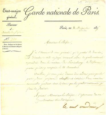 Frankreich 1815 - Marechal Nicolas - Charles OUDINOT - mit gedrucktem Briefkopf, - Známky