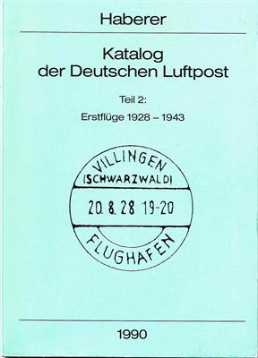 Literatur: Katalog d. Deutschen Luftpost 1919/1970 -Teil 2/5 v. Haberer, - Briefmarken