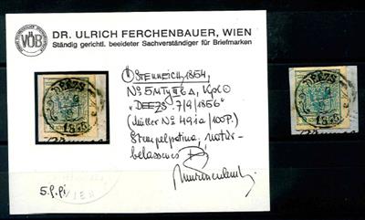 Briefstück - "DEEZS/7.9.1856" ZierEinkreisstempel mit Datum auf 9 Kreuzer Type IIIb Mp, - Známky
