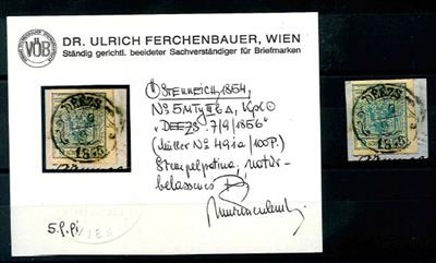 Briefstück - "DEEZS/7.9.1856" ZierEinkreisstempel mit Datum auf 9 Kreuzer Type IIIb Mp, - Francobolli