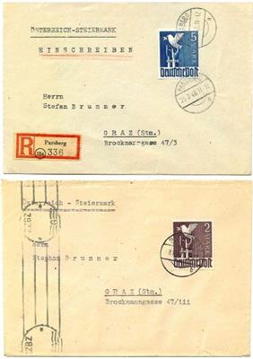 Deutschland All. Bes. Nr. 959/62 je auf Poststück, - Briefmarken