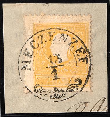 Briefstück - Österr. Nr. 10I - entwertet mit dem Zierstempel "MECZENZEF/13/1", - Francobolli