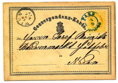 Österr. Monarchie - 2 Kr. Correspondentkarte - Briefmarken