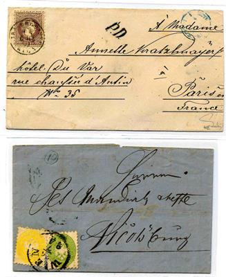 Österr. Nr. 30 + 31 auf etwas fleckigem - Briefmarken