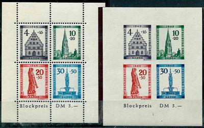 ** - All. Bes. (Franz. Zone - Baden) Block Nr. 1 A u. B, - Stamps