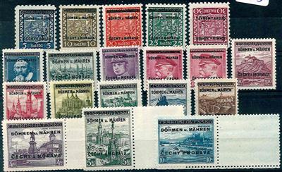 ** - Böhmen u. M. Nr. 1/19 alle - Briefmarken