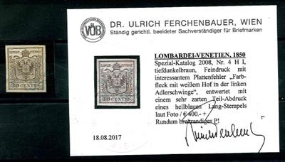 gestempelt - Lombardei Nr. 4HI - tiefdunkelbraun - Briefmarken