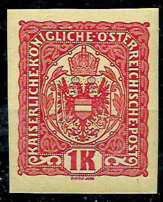 ** - Österr. Nr. 199 U (1 Kronen rot/gelb), - Stamps