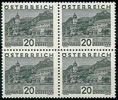 ** - Österr. Nr. 503 (20 Gr. Gr. Landschaft) im Viererbl., - Stamps