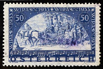 (*) - Österr. Nr. 556 (WIPA Faser) mit violettem Aufdruck SPECIMEN (undeutlich, - Stamps