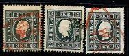 gestempelt - Österreich Ausgabe 1858/1859 - Nr.11 Ib und Nr. 11 IIa (beide rot gestempelt) sowie Nr.11 Ic, - Francobolli