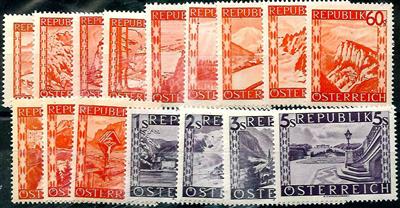 ** - Österr. 1947 orange/violette Landschaft, - Briefmarken