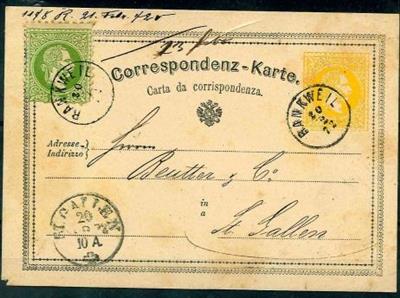 Österr. 1867 - 2versch. Korresp. Karten - Briefmarken