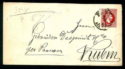 Österr. 1871 Donau-Schiffahrt: Kr. Brief-Umschlag - Briefmarken