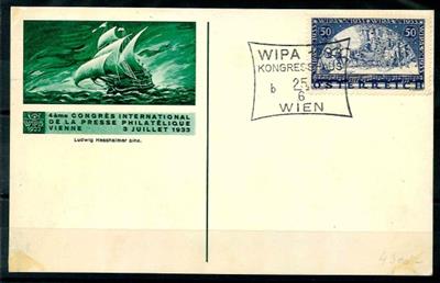 Österr. WIPA glatt mit Kongresshaus - Sonderstpl. auf ungelaufener WIPA - Karte, - Stamps