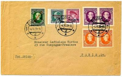 Slowakei 1939/1946 - 4 Poststücke - dabei 1945 provisorischer Handstempel CESKOSLOVENSKO auf ungebr. Ganzsachen, - Stamps