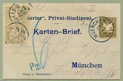 Bayern - Kartenbrief der "Courier", - Briefmarken