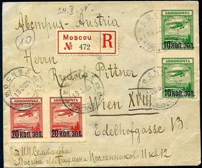 Poststück - 3 Flugpostbelege Sowjetunion aus 1924/1927 nach Wien bzw. Berlin, - Briefmarken