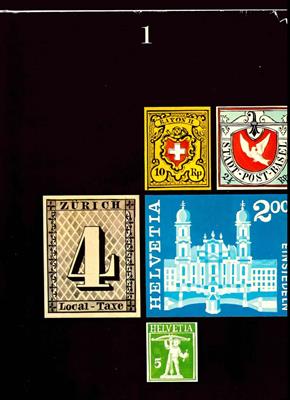 Buch "Schweizer Briefmarken" von M. Hertsch und Kurt Wirth in 2 Bänden, - Postcards