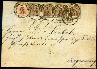 Österr. 1854 3 Kreuzer rot + 6 Kreuzer - Briefmarken