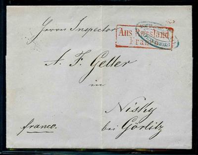 Preußen - Faltbrief aus St. Petersburg über Königsberg nach Görlitz aus 1862, - Briefmarken